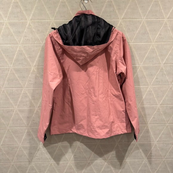 OTU Women's Waterproof Rain Jacket Lightweight Hooded Raincoat for Hiking Pink M - Picture 12 of 16